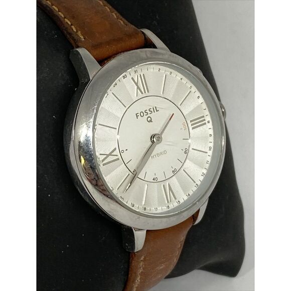 Fosssil FTW5012 Women Brown Leather Analog White Dial Hybrid Smartwatch XX634 - Picture 5 of 12
